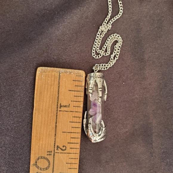 Talon Pendant on chain with genuine Amethyst Crystals necklace - Picture 9 of 9